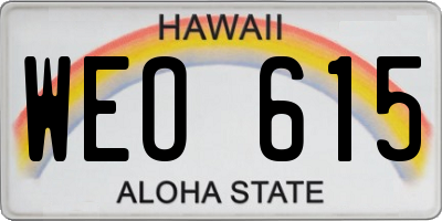 HI license plate WEO615