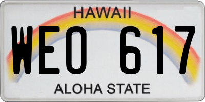 HI license plate WEO617