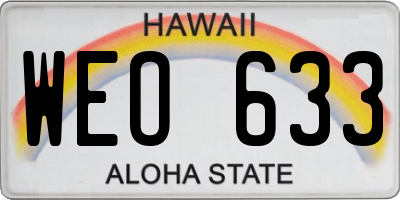 HI license plate WEO633