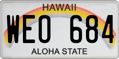 HI license plate WEO684