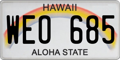 HI license plate WEO685