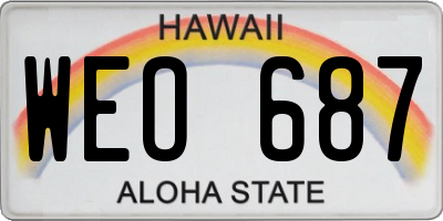HI license plate WEO687