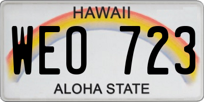 HI license plate WEO723