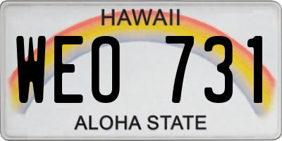 HI license plate WEO731