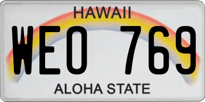 HI license plate WEO769
