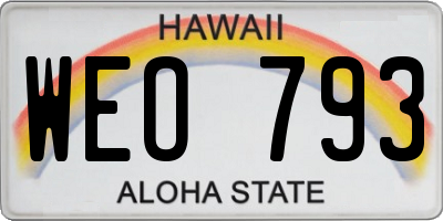 HI license plate WEO793