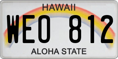 HI license plate WEO812