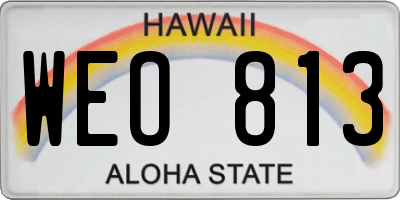 HI license plate WEO813