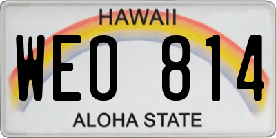 HI license plate WEO814