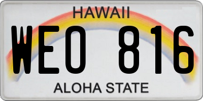 HI license plate WEO816