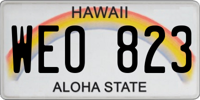 HI license plate WEO823