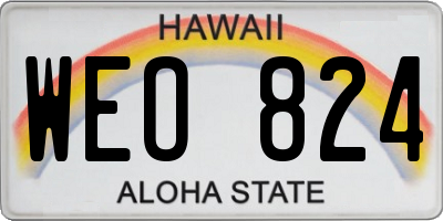 HI license plate WEO824