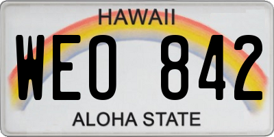 HI license plate WEO842