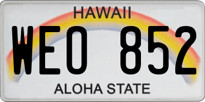 HI license plate WEO852