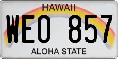HI license plate WEO857