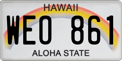 HI license plate WEO861