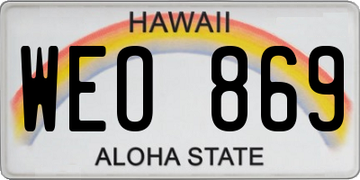HI license plate WEO869