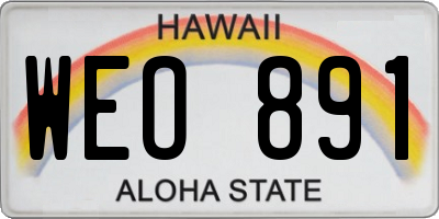 HI license plate WEO891