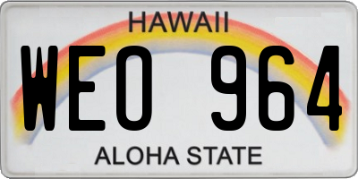 HI license plate WEO964
