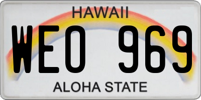 HI license plate WEO969