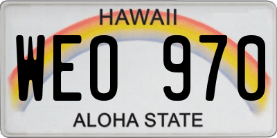 HI license plate WEO970