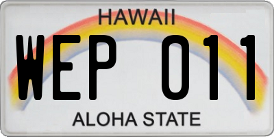 HI license plate WEP011