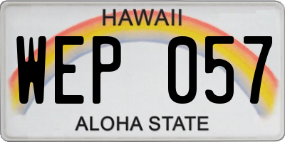 HI license plate WEP057