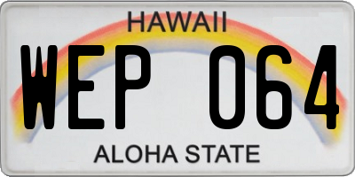 HI license plate WEP064