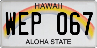 HI license plate WEP067