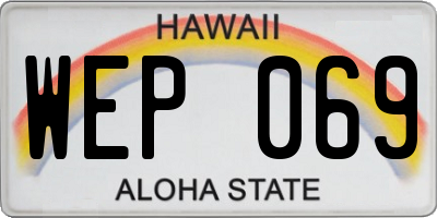 HI license plate WEP069