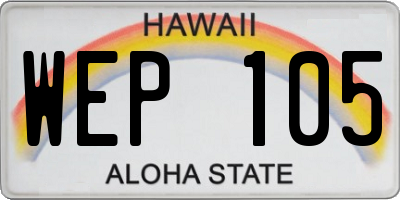 HI license plate WEP105