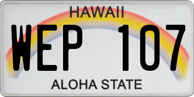HI license plate WEP107