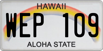 HI license plate WEP109