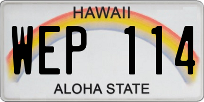 HI license plate WEP114