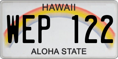 HI license plate WEP122