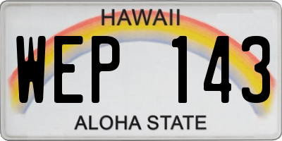 HI license plate WEP143