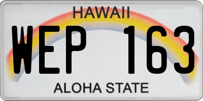 HI license plate WEP163