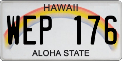 HI license plate WEP176