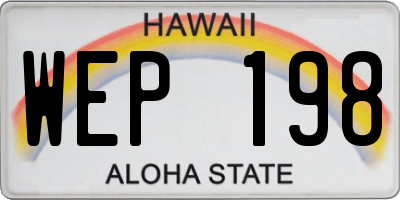 HI license plate WEP198