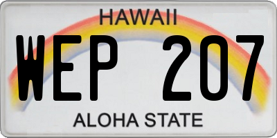 HI license plate WEP207