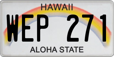 HI license plate WEP271