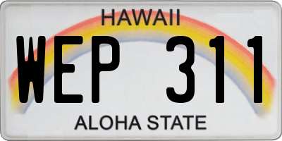 HI license plate WEP311