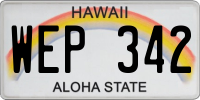 HI license plate WEP342