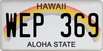HI license plate WEP369