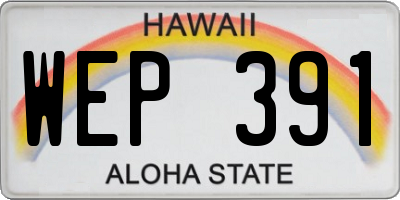 HI license plate WEP391