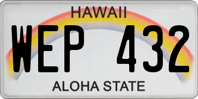 HI license plate WEP432