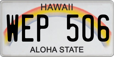 HI license plate WEP506