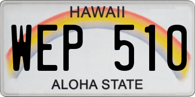 HI license plate WEP510