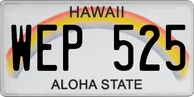 HI license plate WEP525