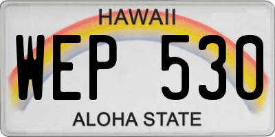 HI license plate WEP530